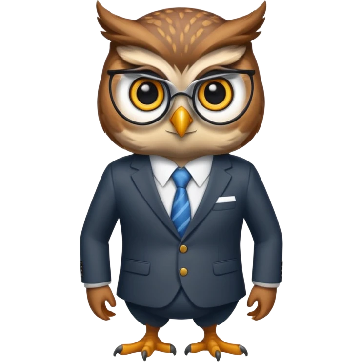 Owl wearing a business suit. emoji