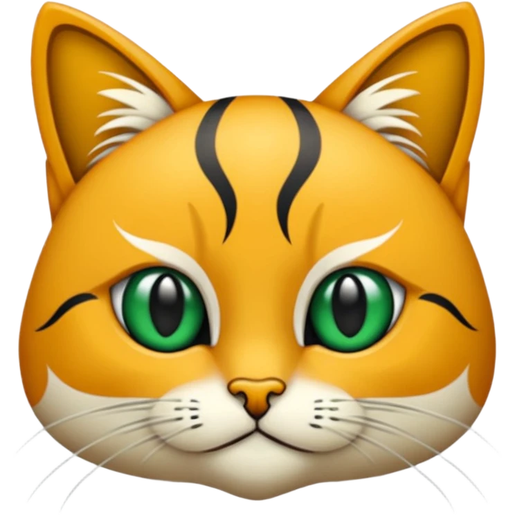 Bir siyah renkli kedi gözleri yeşil ve oturuyor emoji