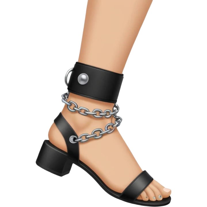 ball and chain with ankle cuff sleek black simple no shoes emoji