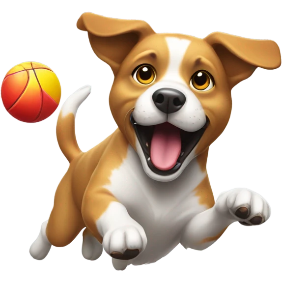 dog playing ball emoji