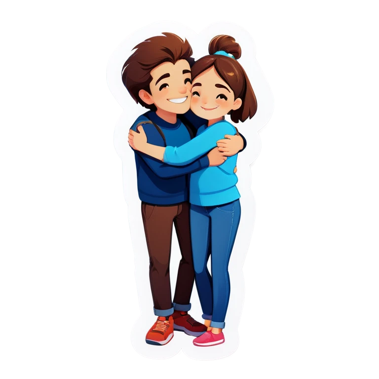 Couple hugging emoji