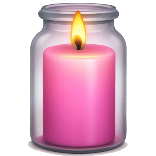 Pink candle in glass jar emoji