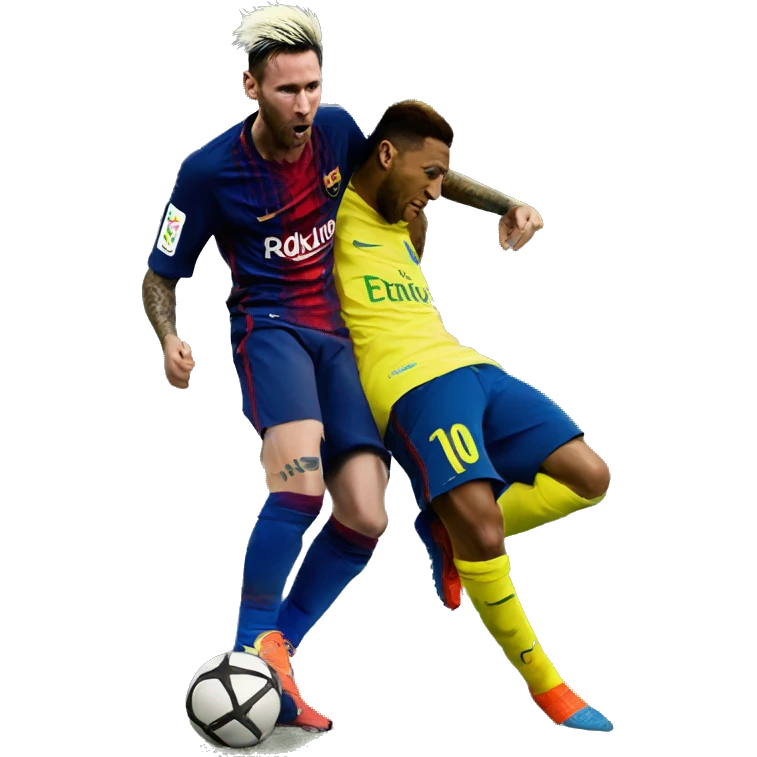 Neymar beijando o Messi emoji