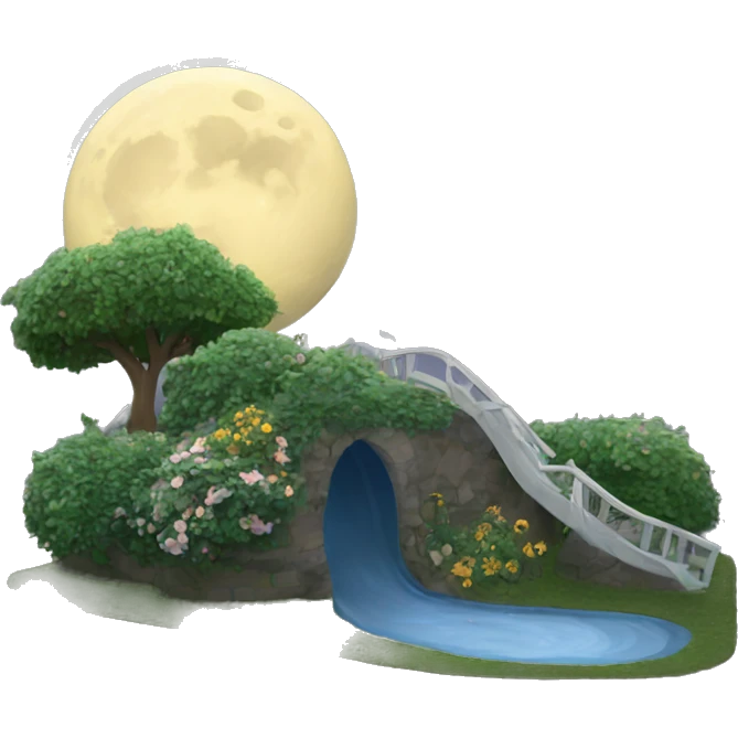 Moon sliding in Garden emoji