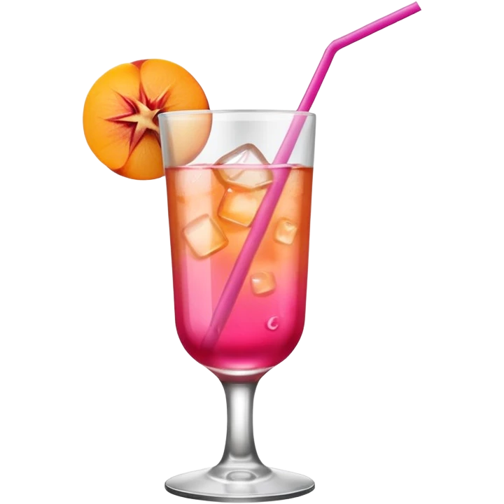 cocktail drink hot pink with an apricot skinny glass  emoji