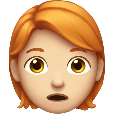 Ginger hair girl crying emoji