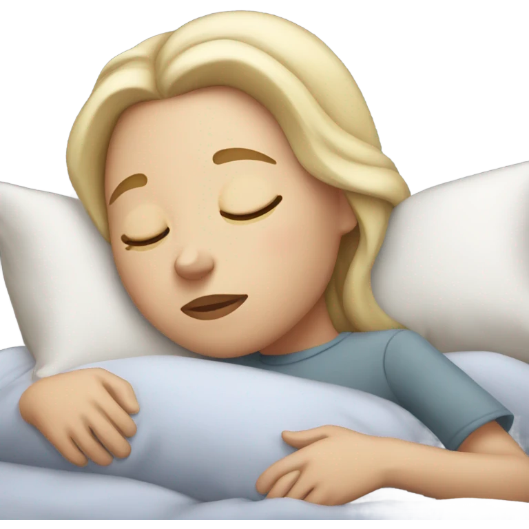 White girl sleeping in bed emoji