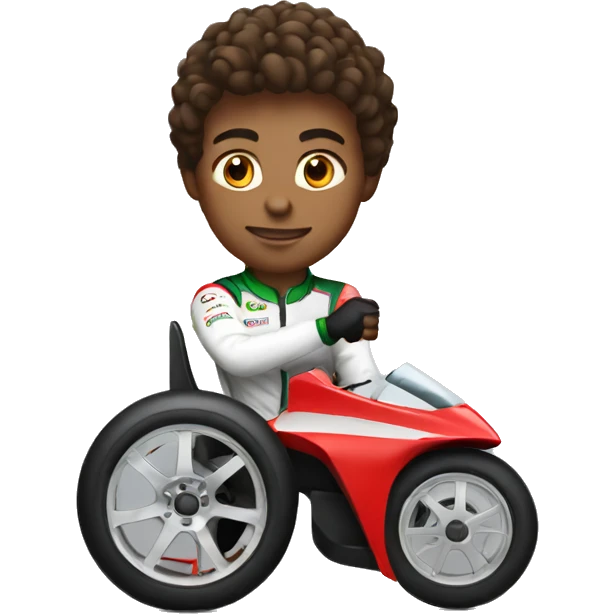 Race driver fighting with the wheel emoji