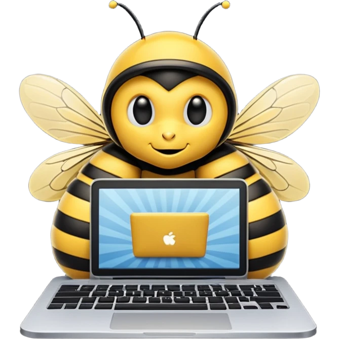 Пчела с ноутбуком emoji