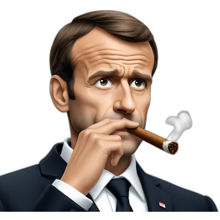 Emmanuel Macron qui fume un cigar emoji
