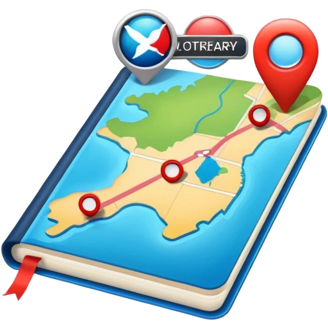 travel itinerary with map and checklist, no text or letters emoji