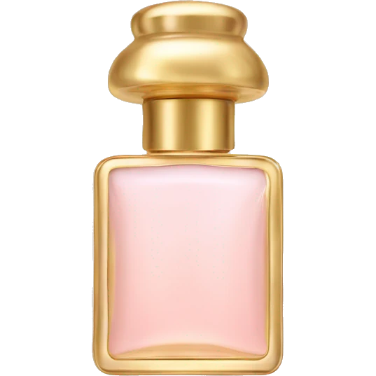 Gold glass perfume with a light pink lid  emoji