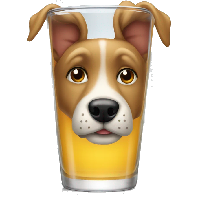 Dog in a drinking glass emoji