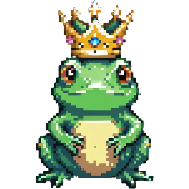 Tiny crowned frog emoji