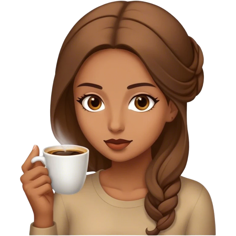 Fateme eating coffe emoji