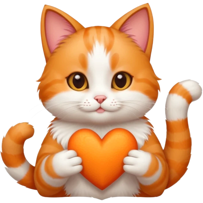 котик який робить сердечко своїми лапками emoji
