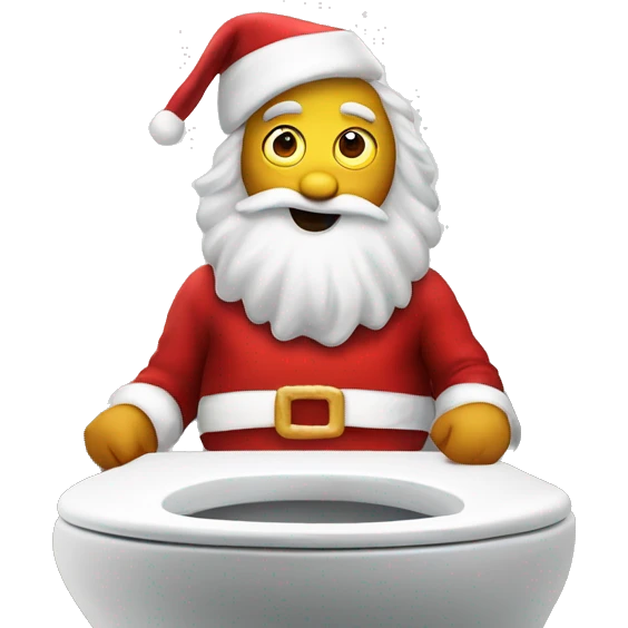 Santa clause on a toilet with donut emoji