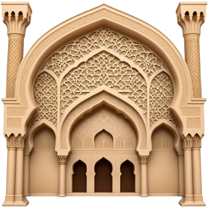 Cinematic Realistic Alhambra Landmark Emoji, capturing the intricate Moorish architecture, ornate arches. emoji