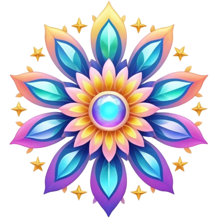 Epic divine legendary celestial flowery complex detailed iridescent gradients aesthetic-scenery-Decorations emoji