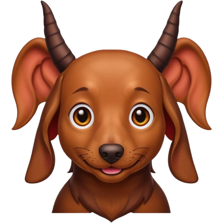 Dachshund brown with devil horns  emoji
