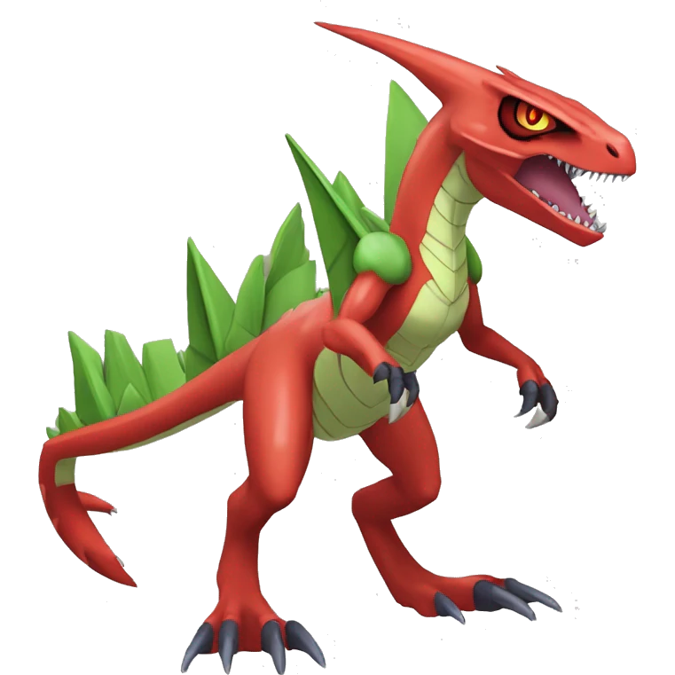  Cool Edgy Digimon-Fakemon-Guilmon-Genesect-Flygon-Velociraptor-Dragon full body emoji