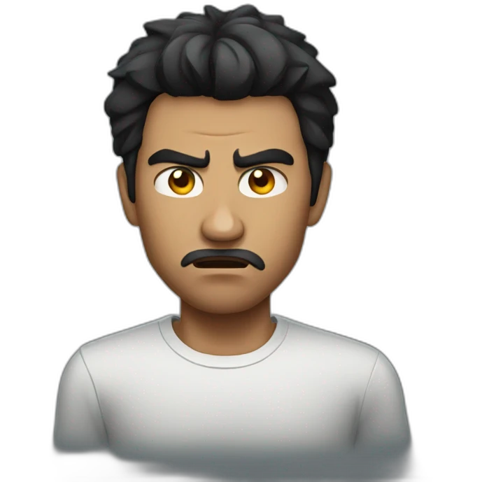 angry black haired guy emoji