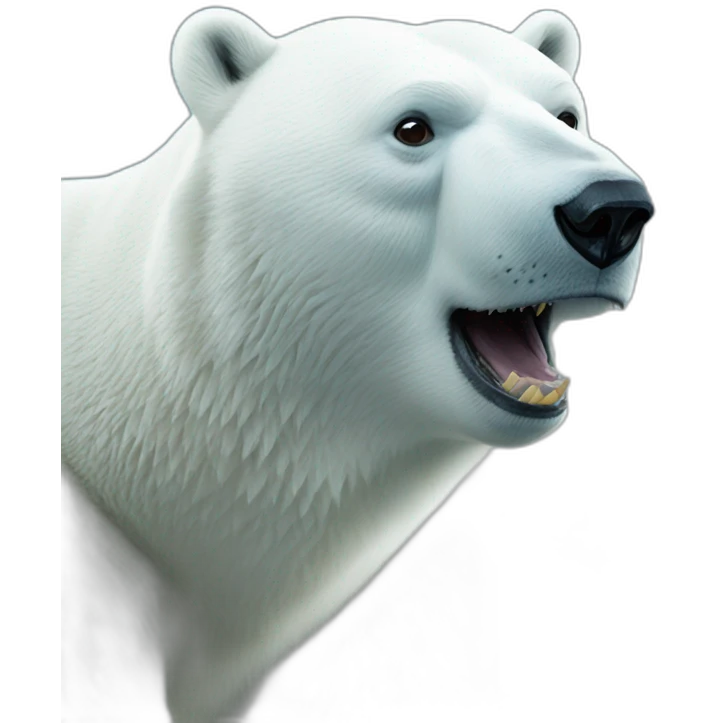 polar bear eats fish emoji