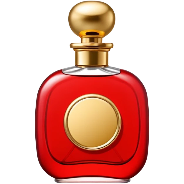 perfume in a rounded rectangular red bottle with a golden cap emoji