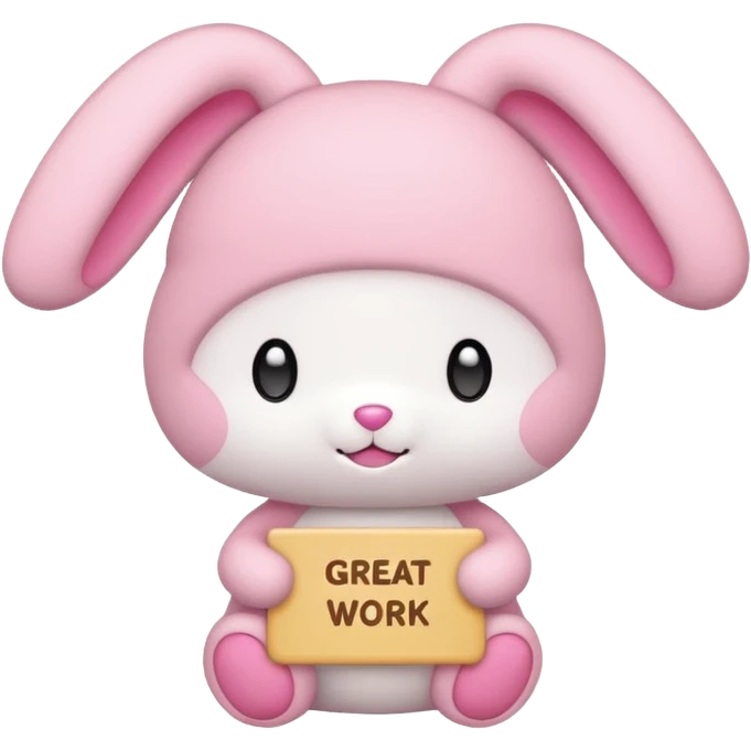 cute mymelody with sign that says great work emoji