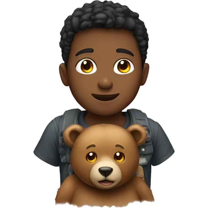 Boy with bear emoji