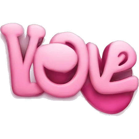 word love in pink emoji