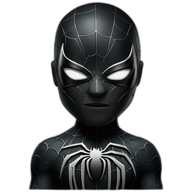 Black Panter with spider man mask emoji