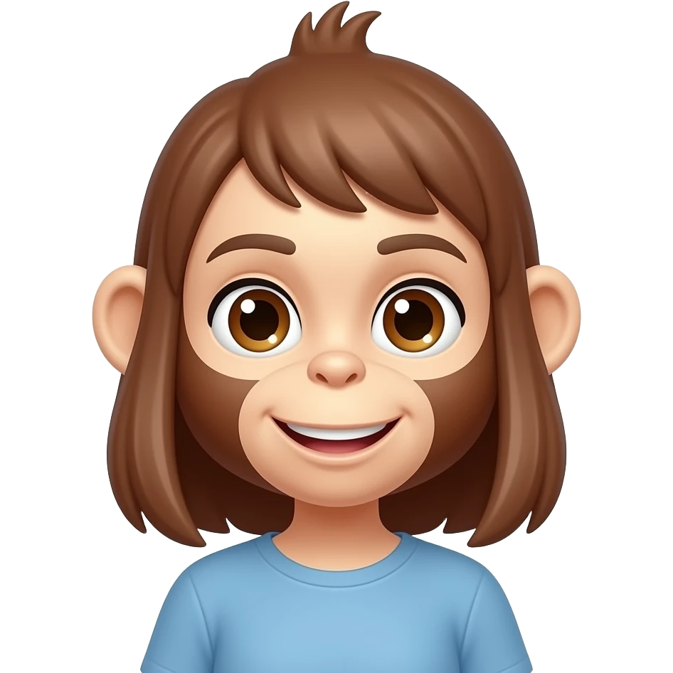 Make a girl that looks like a monkey emoji