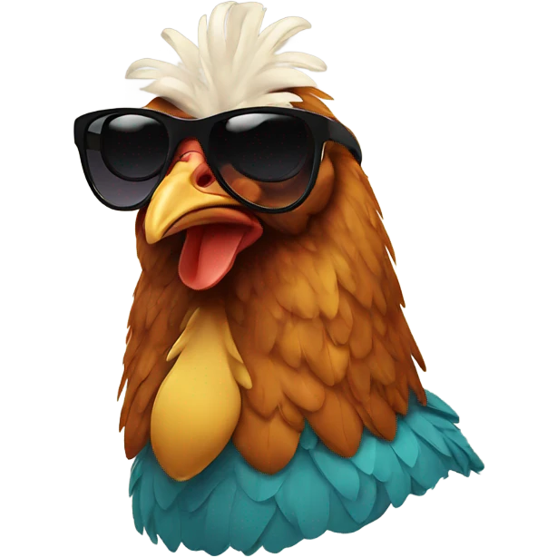 Chicken with sunglasses emoji