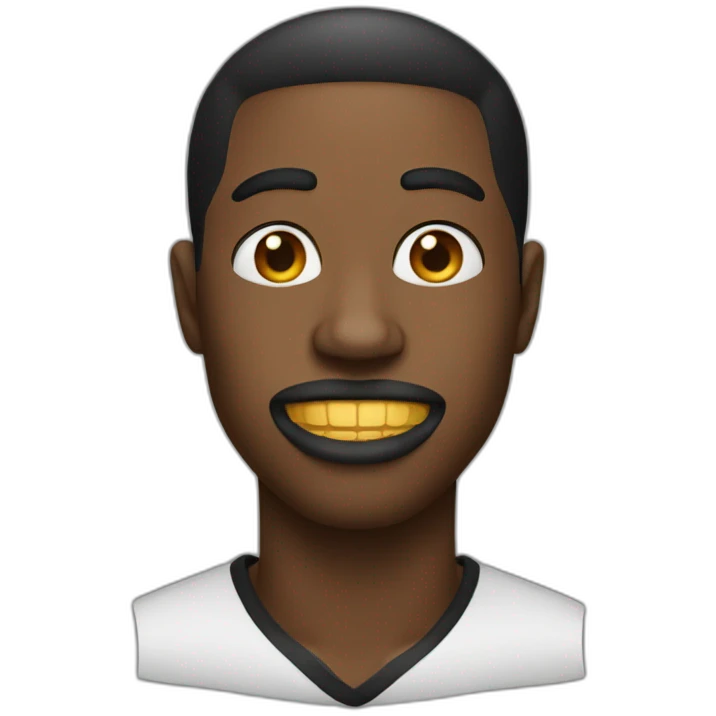 a black guy with a gold mouth grill emoji