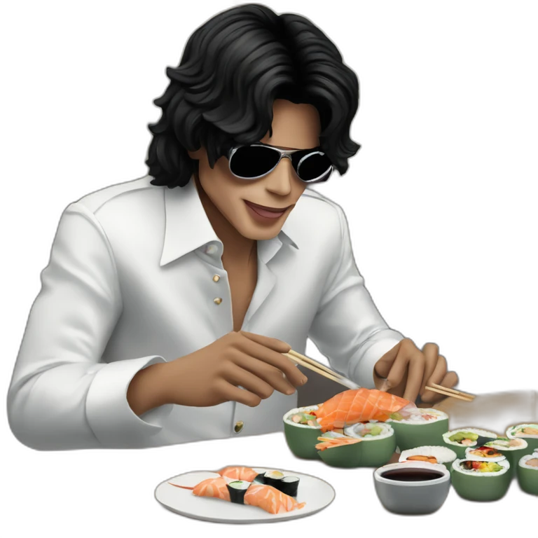 Michael Jackson qui mange des sushis emoji