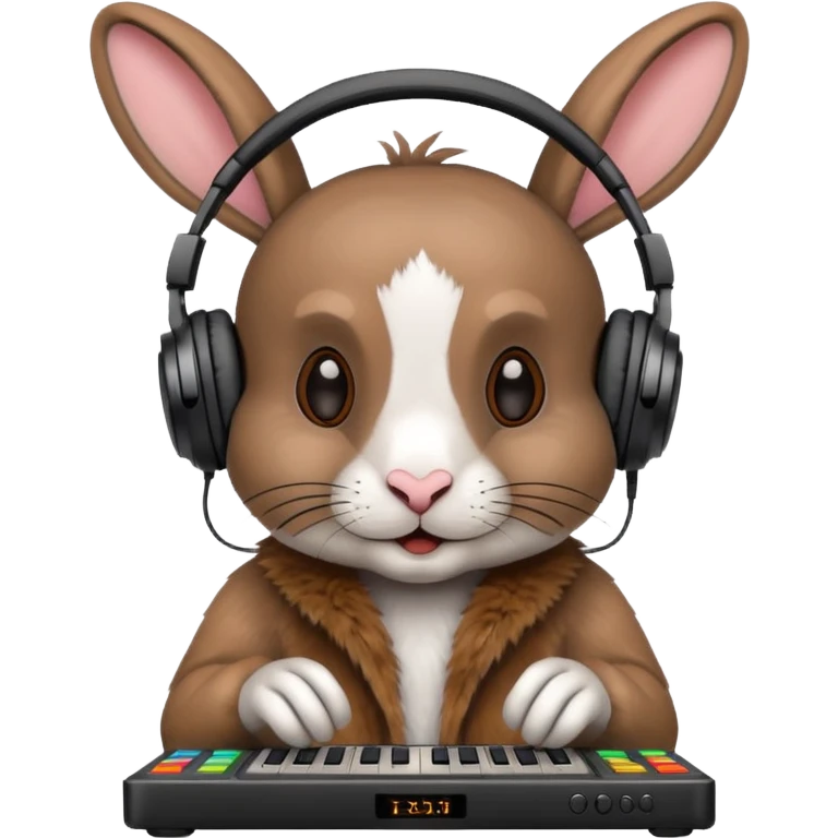 Rabbit being a dj emoji
