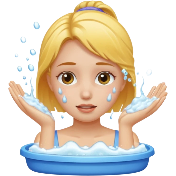 girl washing her face emoji