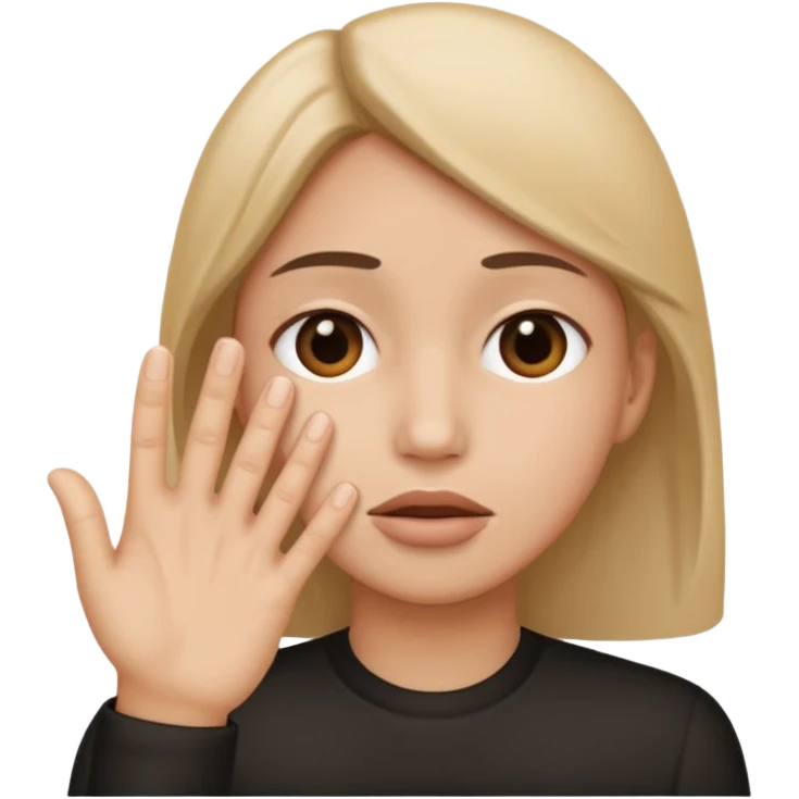 Hand over face  emoji