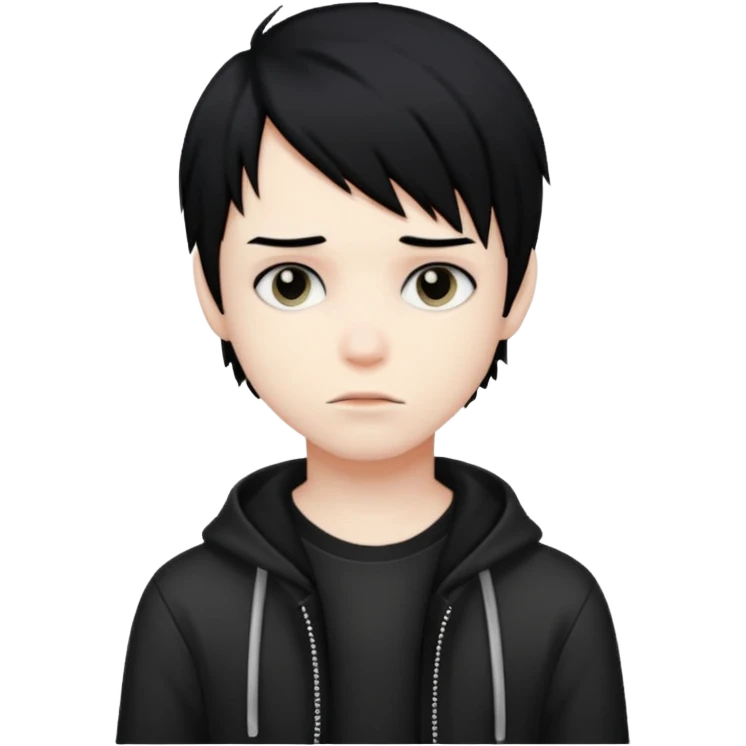 boy teen emo with black hair emoji