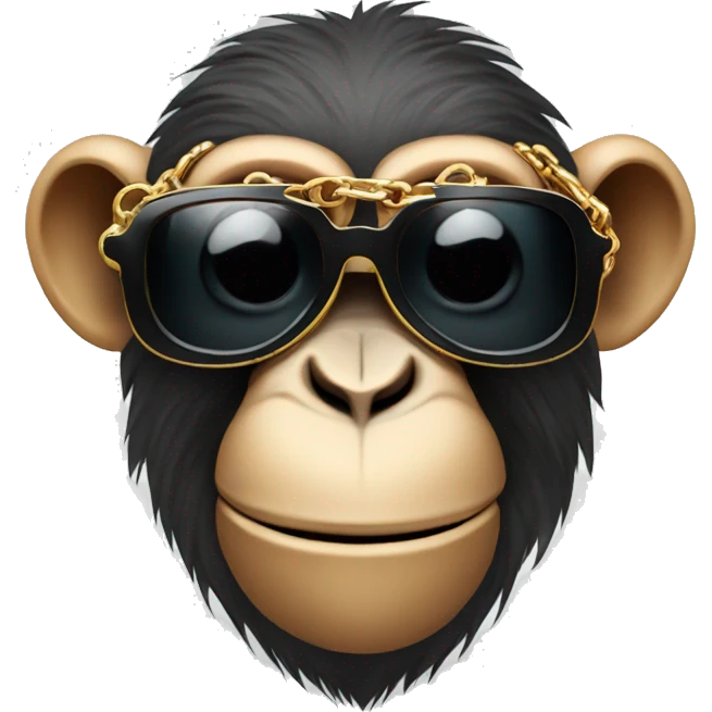 Monkey in sunglass with a chain emoji