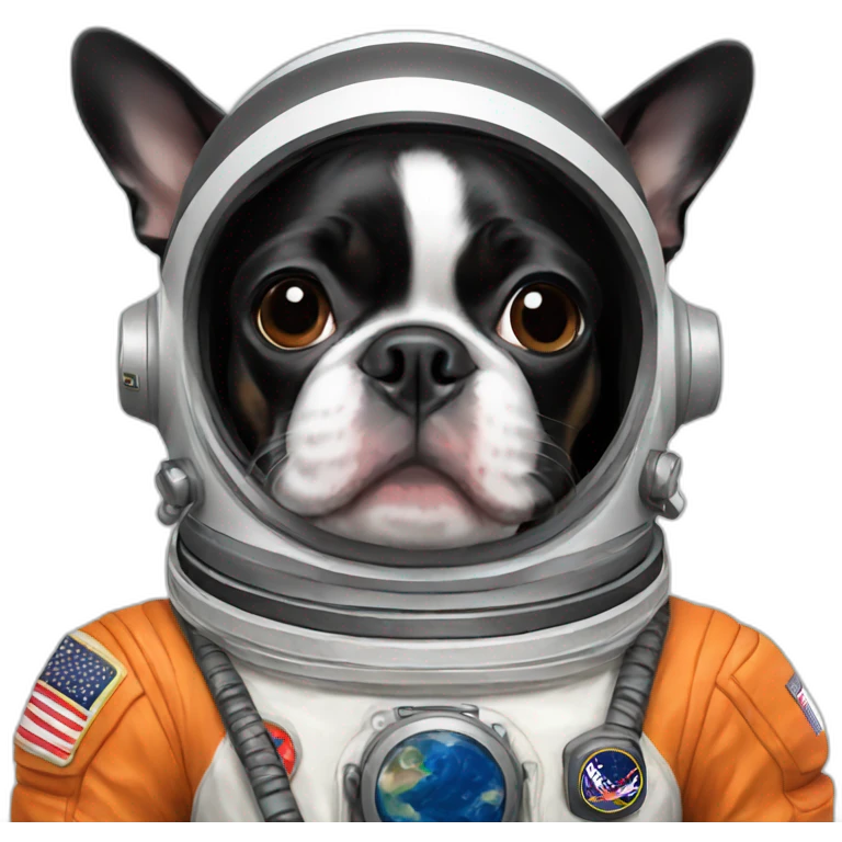Boston terrier astronaut emoji