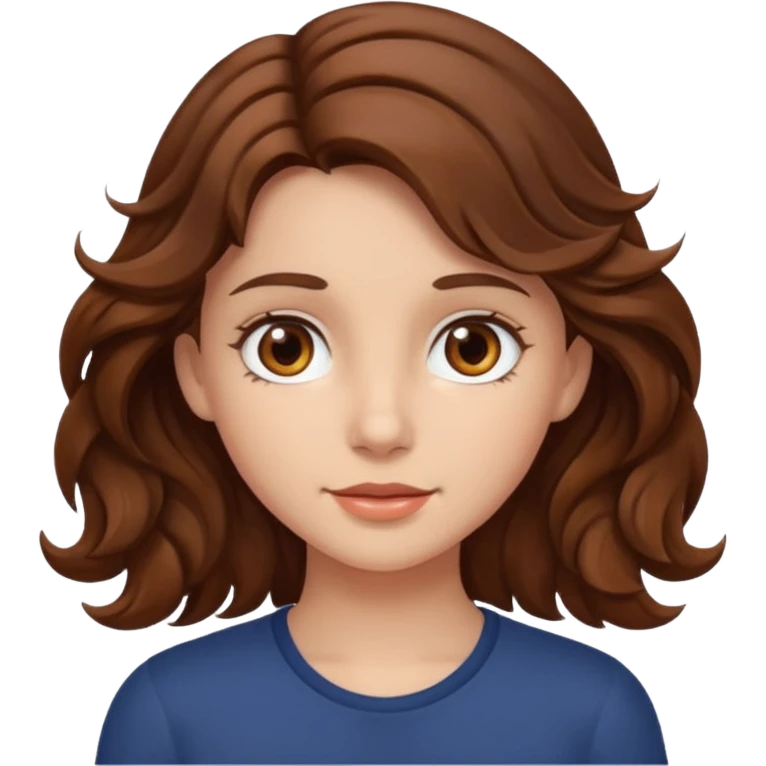 Girl with wavy brown hair emoji