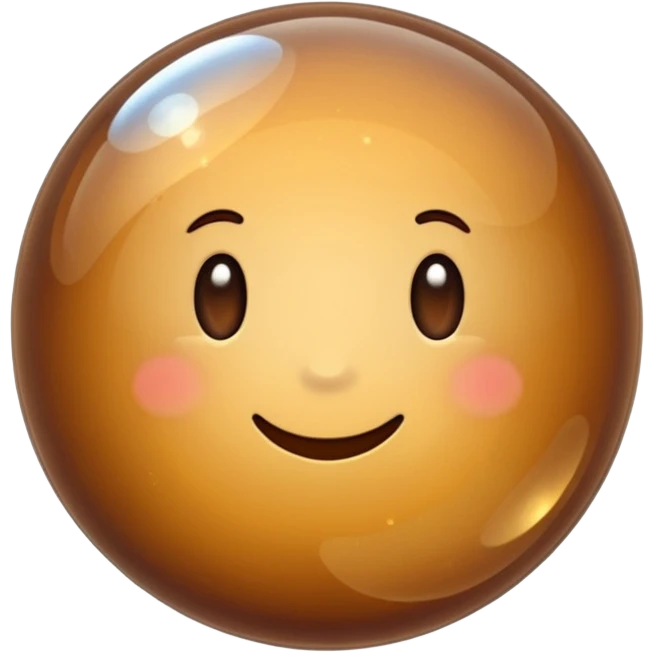 brown sparkling shiny bubble emoji