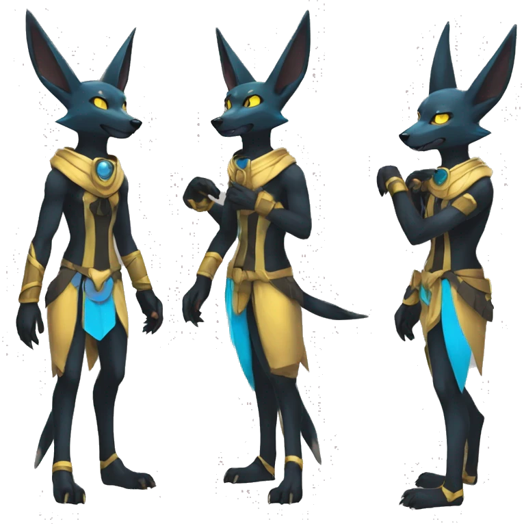 Anubis-Umbreon-Lucario-Zeraora full body emoji