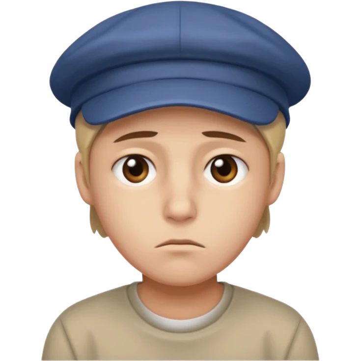 🫩 Emoji ojos cansado y triste pero serio con gorra de lado  emoji