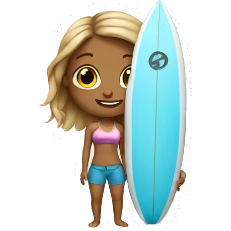 Cute surfer girl emoji
