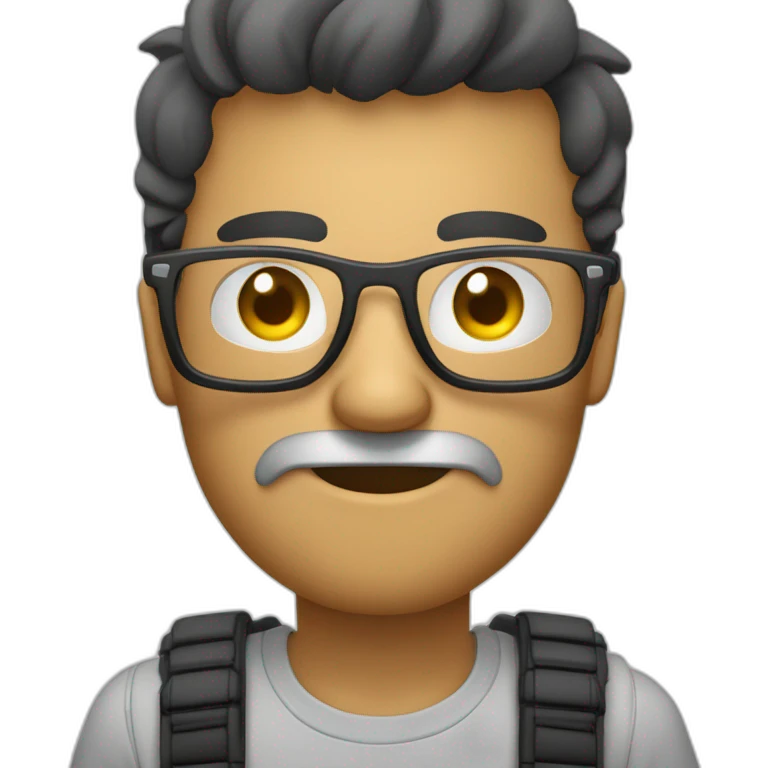 Hombre con barbar y lentes Tecnico de celulares  emoji
