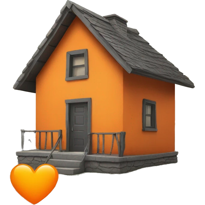 orange house with heart on the roof emoji