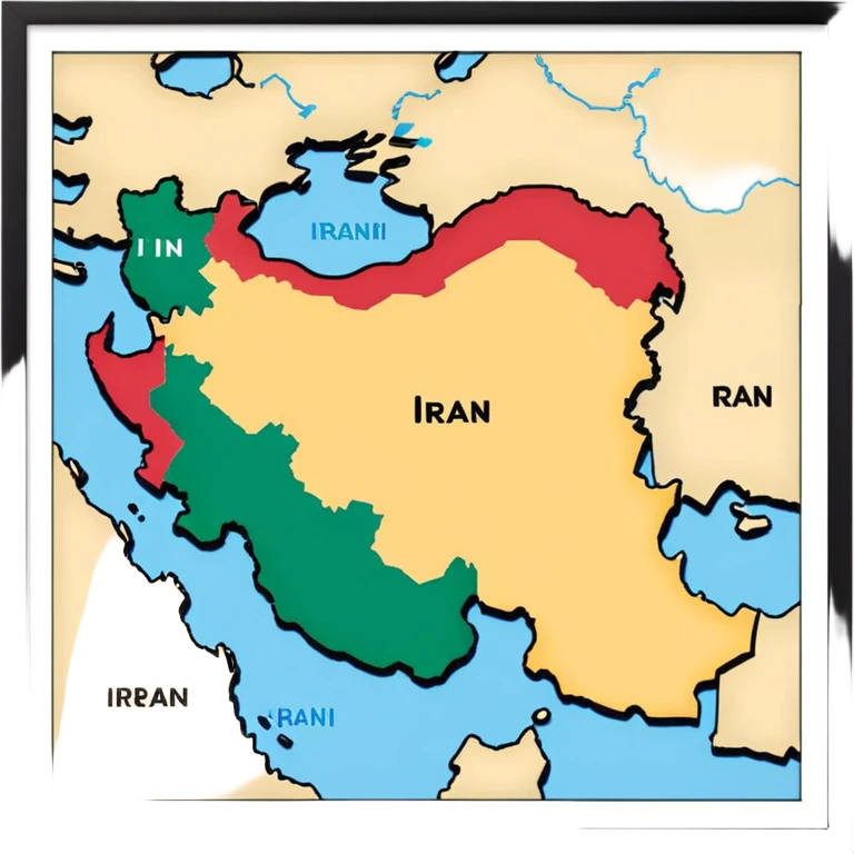 Black map of Iran emoji